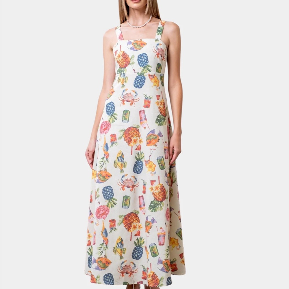 Moon river  Print Maxi Dress